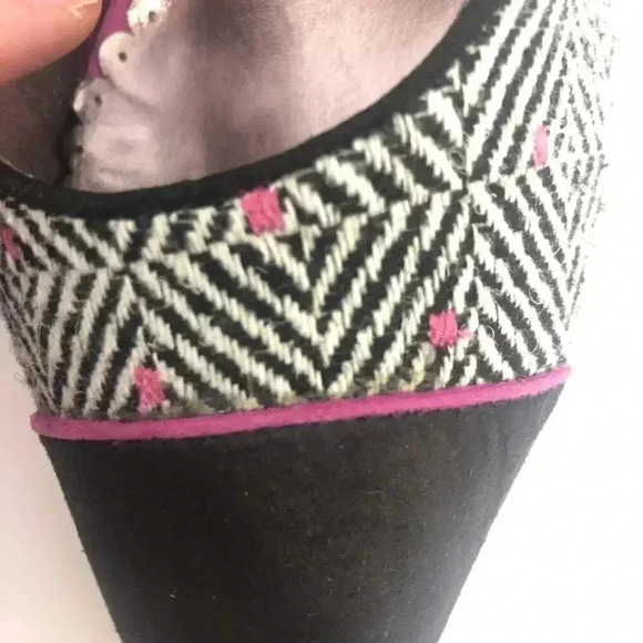 Lulu Townsend Tweed Black White Pink Patterned Stilettos Pumps Heels Size 7.5 - Picture 8 of 9